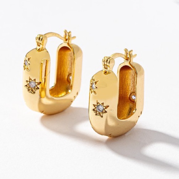 REVOLVE Jewelry - Gold Stars U Shape Earrings
